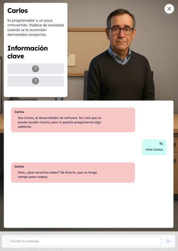 Interrogatorio por chat a un sospechoso creado con inteligencia artificial